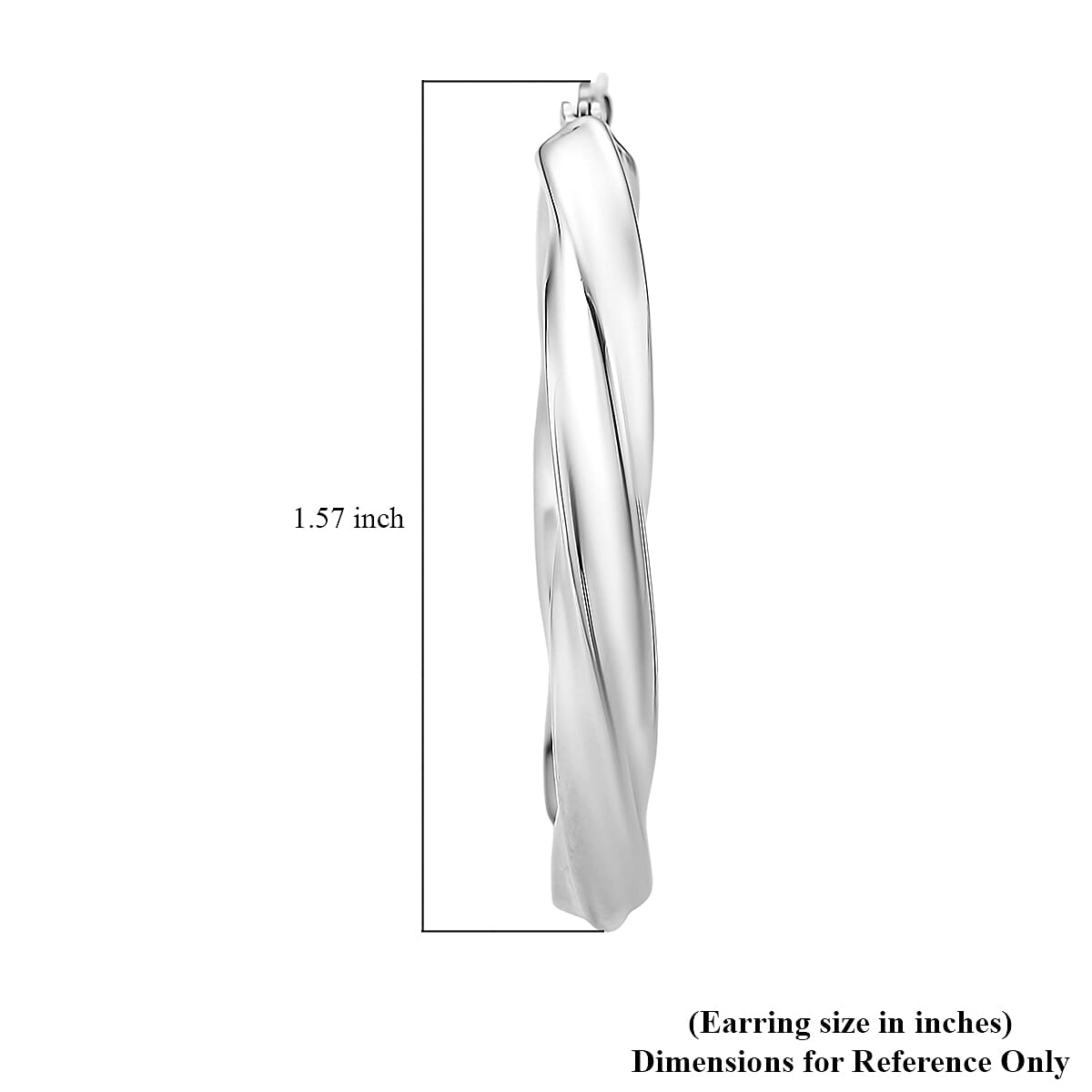 Twisted Hoop Earrings in Stainless Steel image number 5