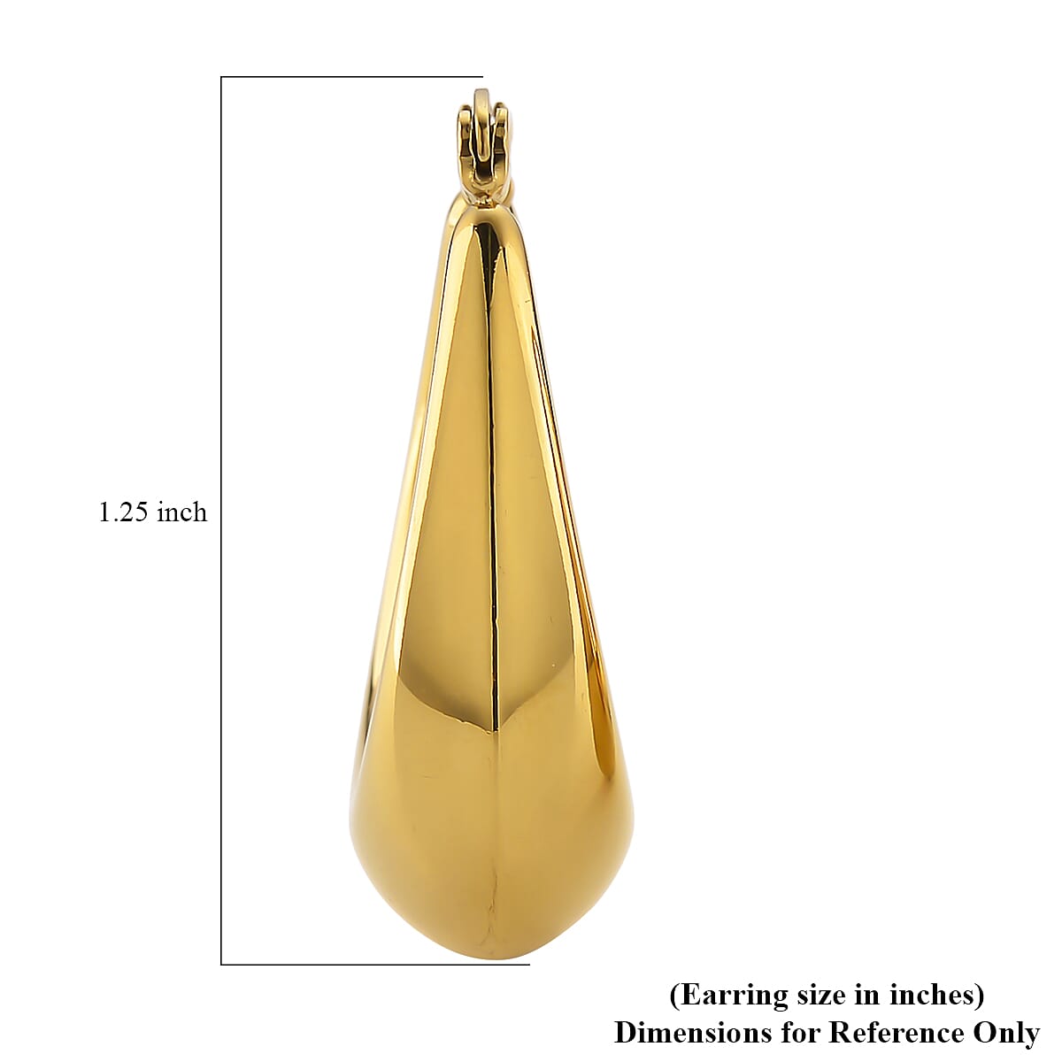 Oval Hoop Earrings in ION Plated YG Stainless Steel image number 5