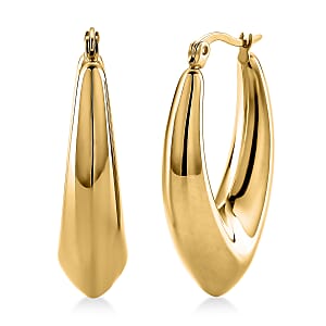 Fancy Hoop Earrings in ION Plated YG Stainless Steel