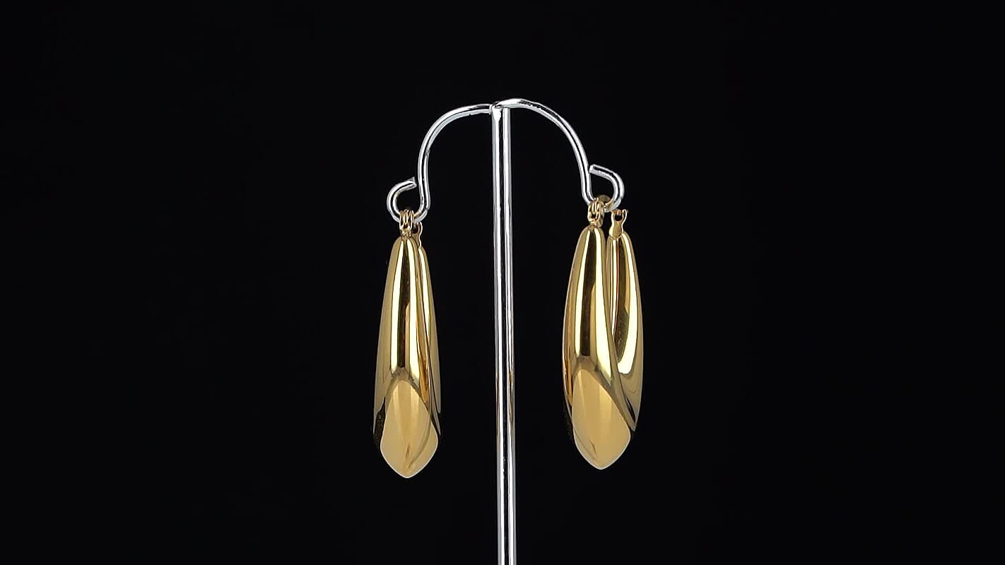 Fancy Hoop Earrings in ION Plated YG Stainless Steel