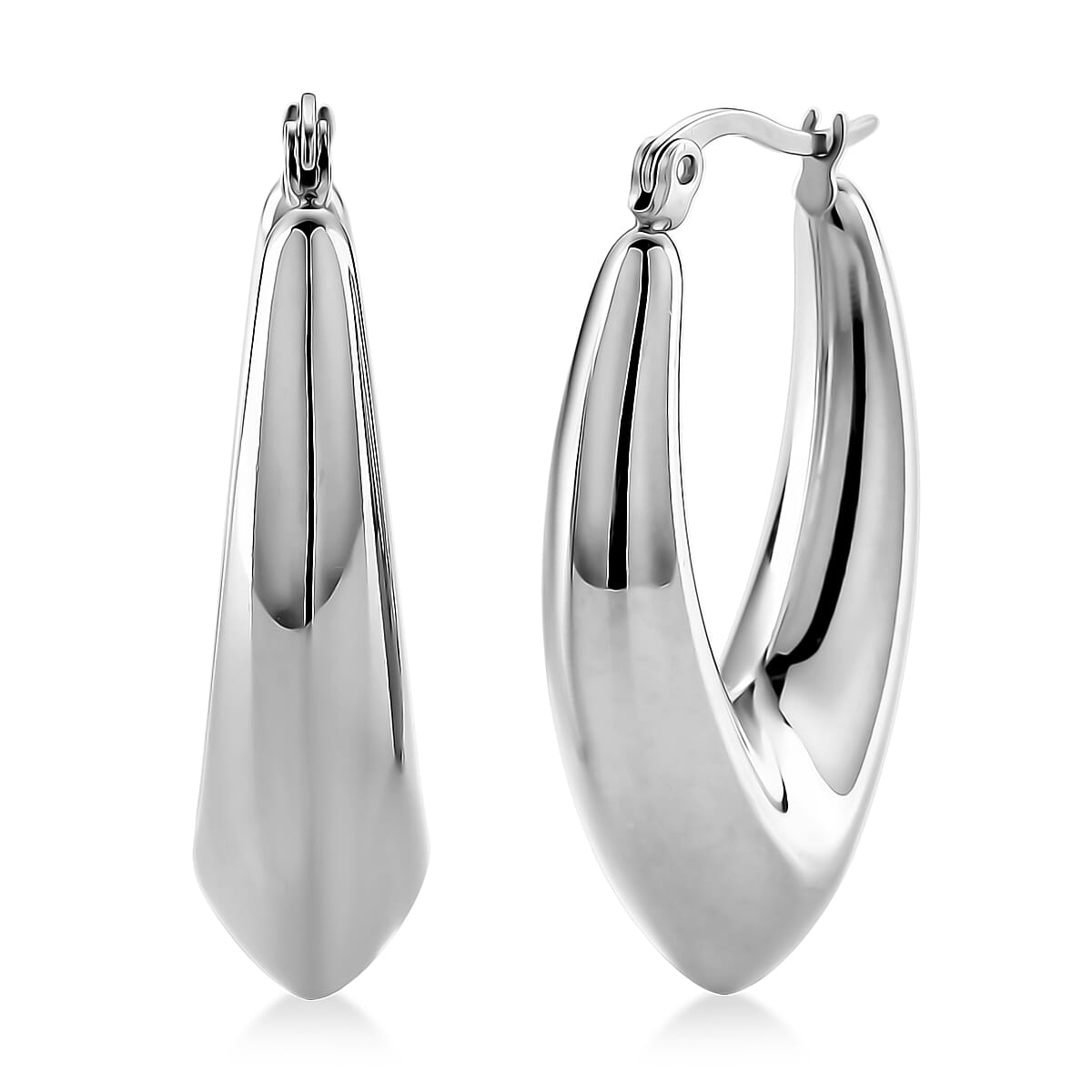 Fancy Hoop Earrings in Stainless Steel image number 0