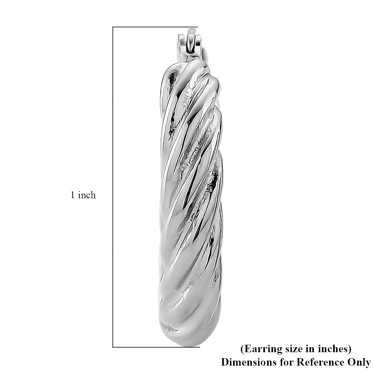 Twisted Hoop Earrings in Stainless Steel image number 5
