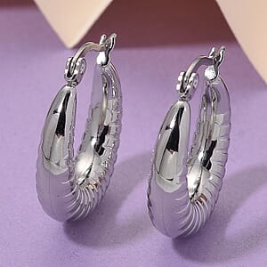 Round Hoop Earrings in Stainless Steel