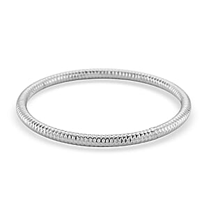 Pebble-cut Bangle Bracelet in Stainless Steel (8.0 In)