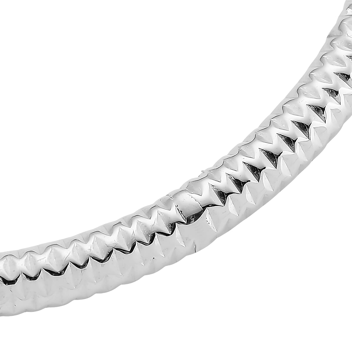 Pebble-cut Bangle Bracelet in Stainless Steel (8.0 In) image number 3