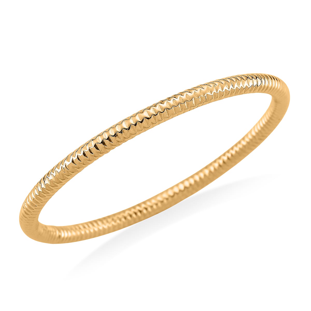Pebble-cut Bangle Bracelet in ION Plated YG Stainless Steel (8.0 In) image number 2