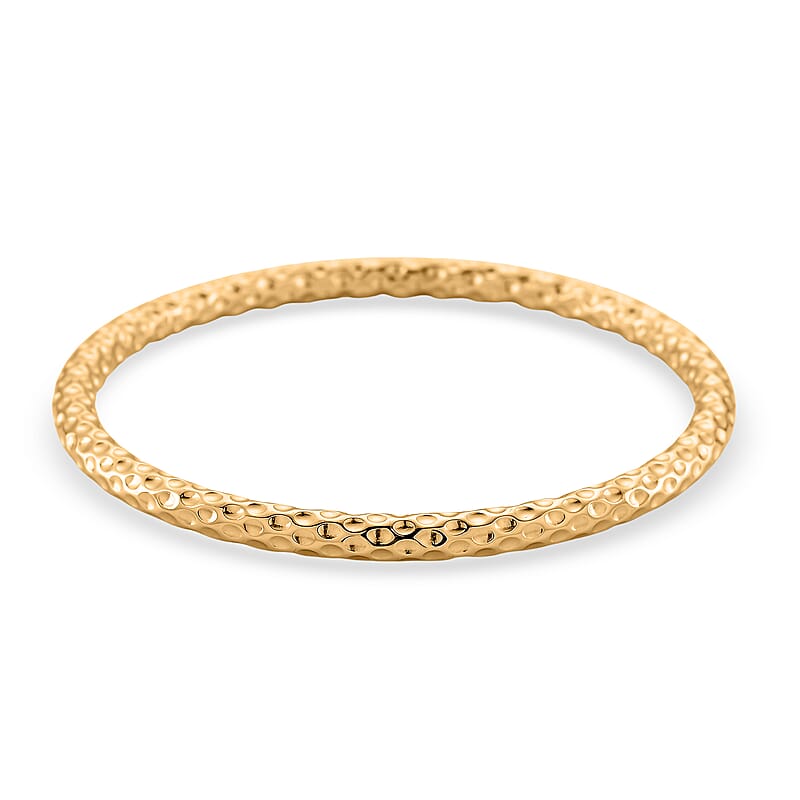 Diamond-cut Bangle Bracelet in ION Plated YG Stainless Steel (8.0 In)