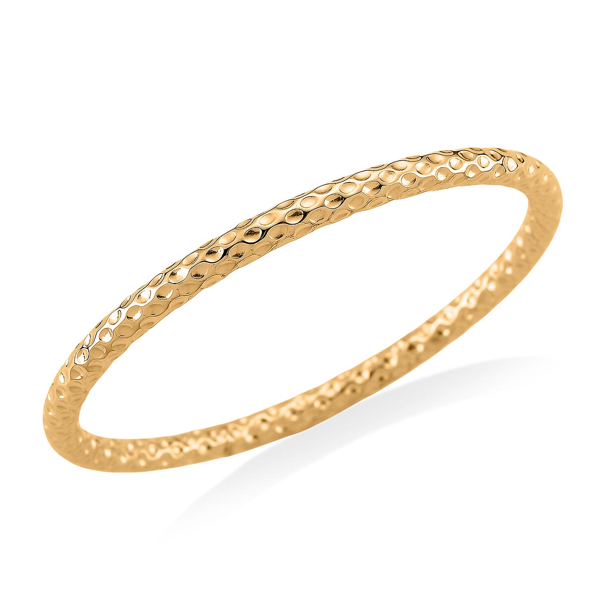 Diamond-cut Bangle Bracelet in ION Plated YG Stainless Steel (8.0 In) image number 2