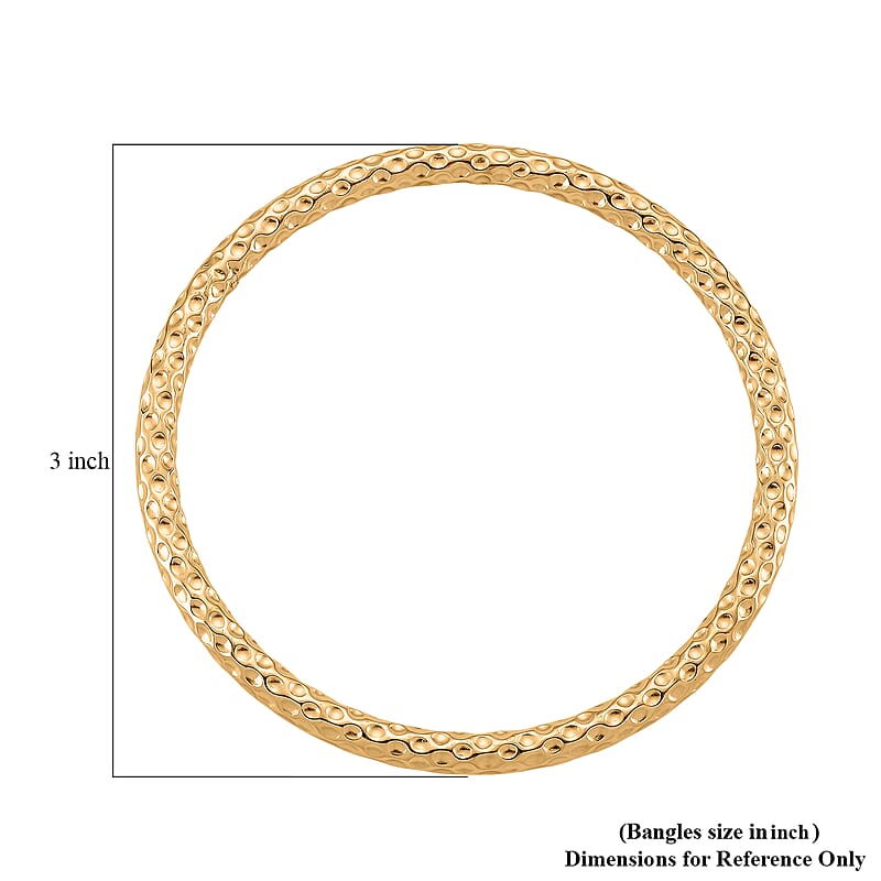Diamond-cut Bangle Bracelet in ION Plated YG Stainless Steel (8.0 In)