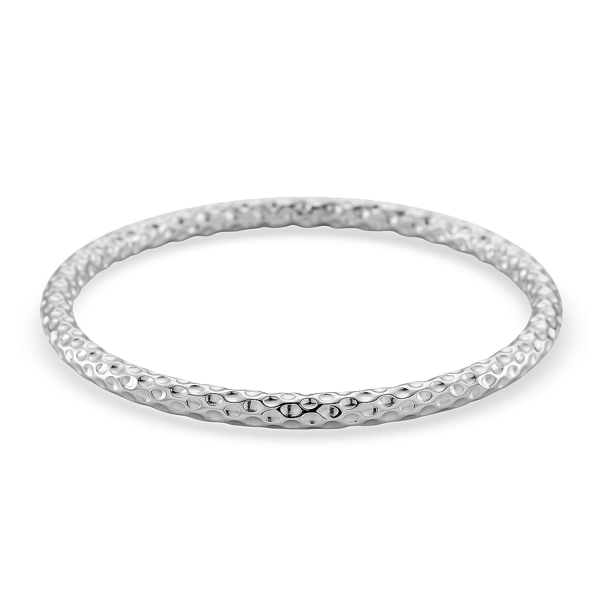 Diamond-cut Bangle Bracelet in Stainless Steel (8.0 In) image number 0