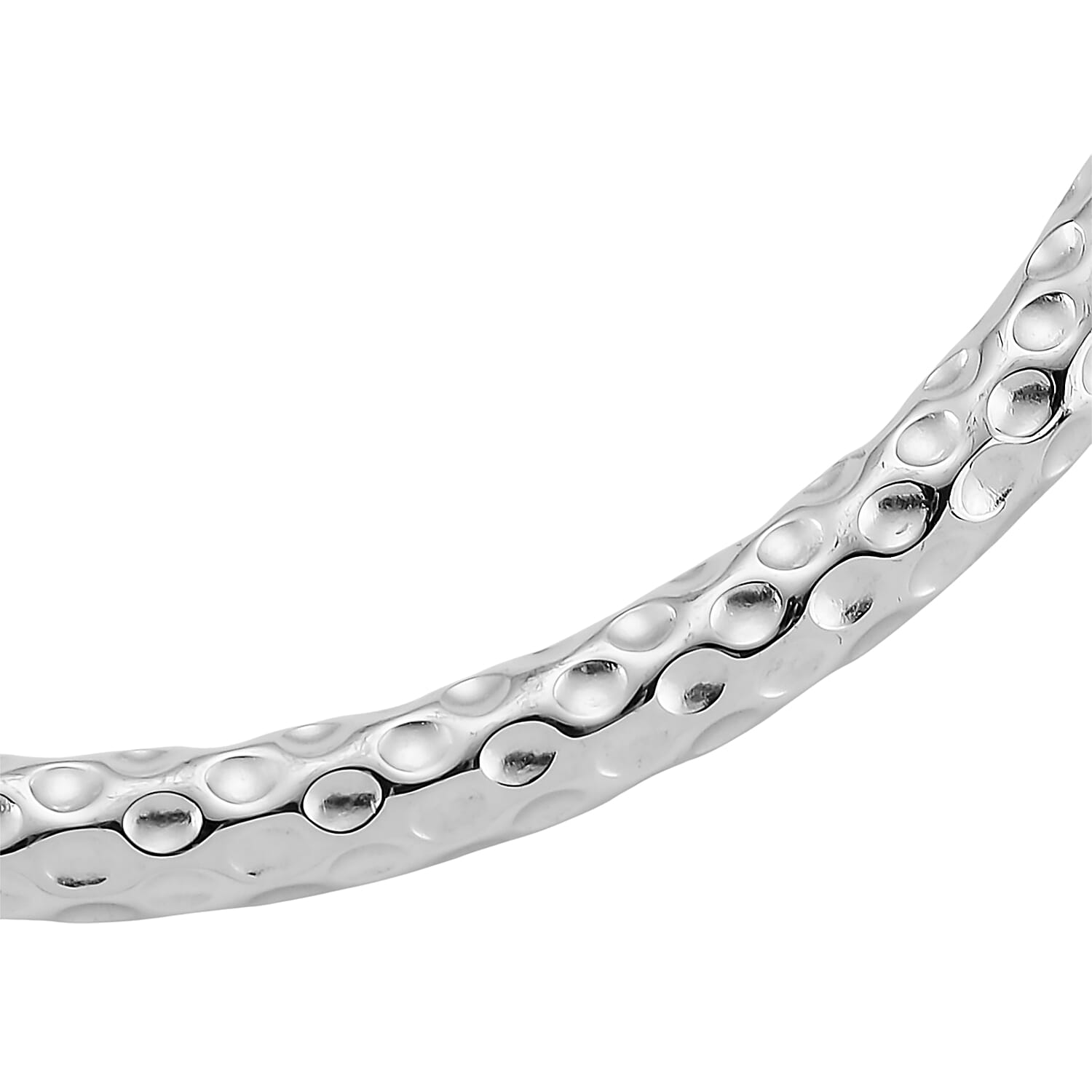 Diamond-cut Bangle Bracelet in Stainless Steel (8.0 In)
