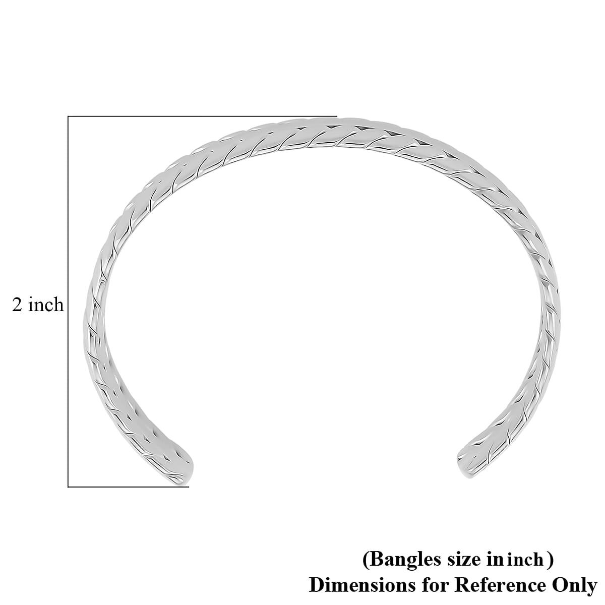 Diamond Cut Cuff Bracelet in Stainless Steel (7.0 In) image number 5