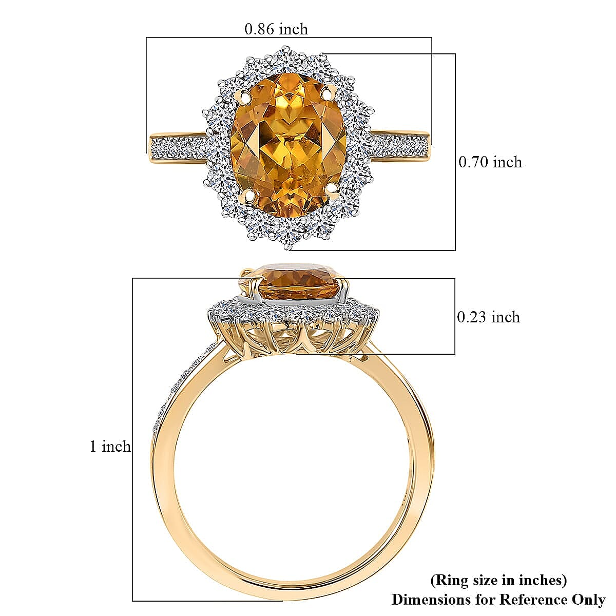 Certified & Appraised AAA Brazilian Heliodor and Luxuriant Lab Grown Diamond G-H SI 3.00 ctw Ring in 10K Yellow Gold (Size 11.0) image number 5