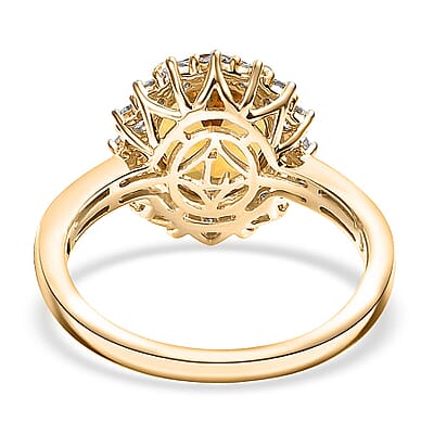 Certified & Appraised AAA Brazilian Heliodor and Luxuriant Lab Grown Diamond G-H SI 3.00 ctw Ring in 10K Yellow Gold (Size 12.0)