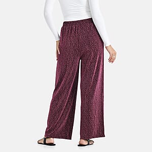  Tamsy Purple Lurex Sparkly Sequins, Print Pant- One Size fits Most