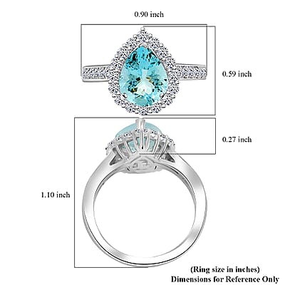 Certified & Appraised AAA Espirito Aquamarine and Luxuriant Lab Grown Diamond G-H SI 2.60 ctw Ring in 10K White Gold (Size 10.0)