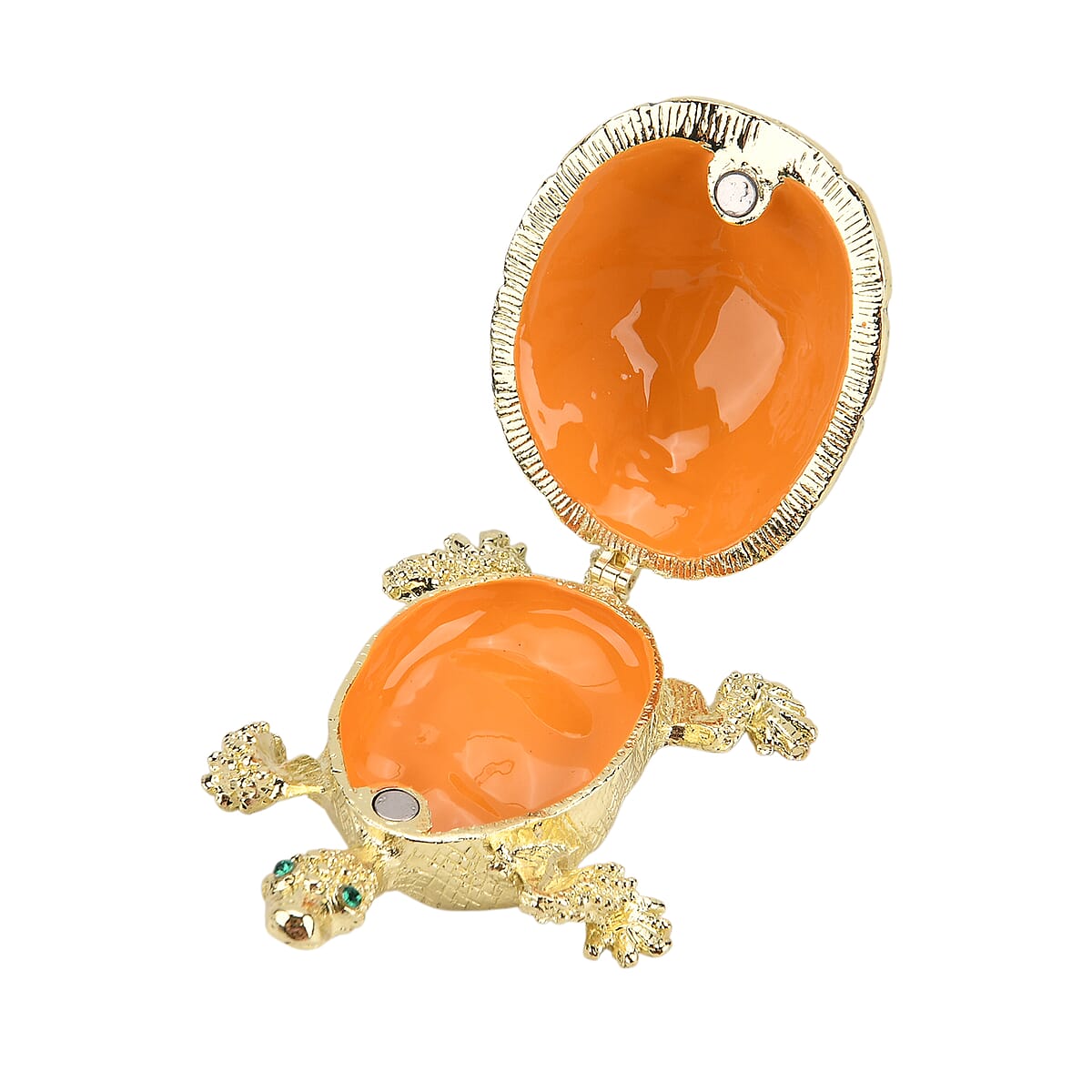Livmore Multi Color Crystal, Enameled Turtle Trinket Box in Goldtone image number 4