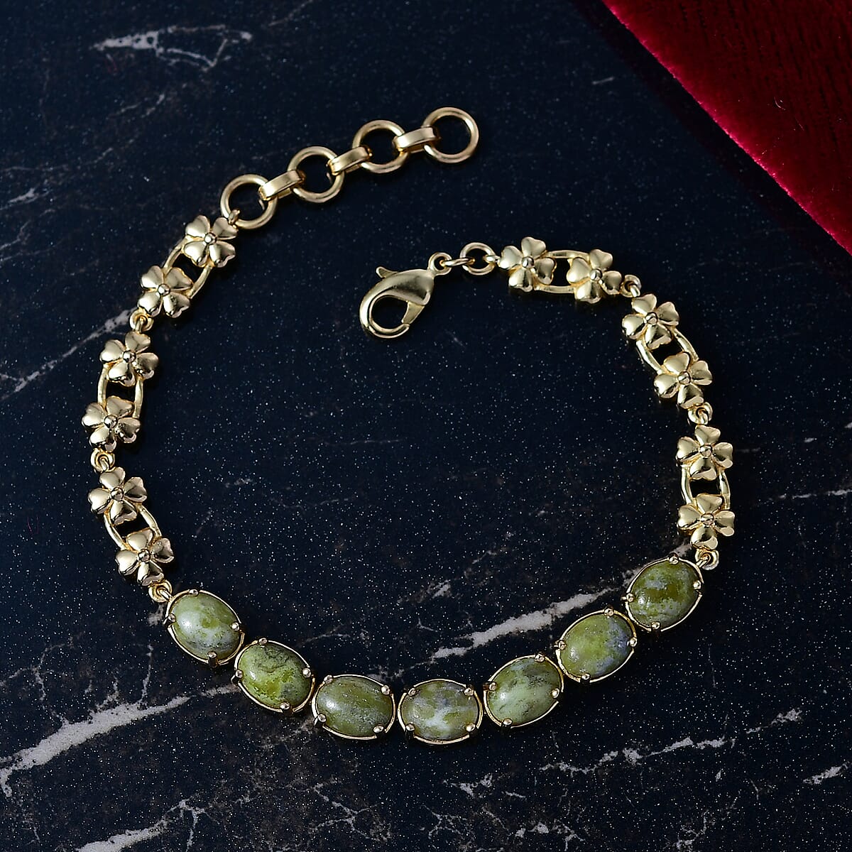 EverTrue Connemara Marble Irish Bracelet in 18K YG Plated 9.35 ctw (6.50&nbsp;&nbsp;Inches) image number 1