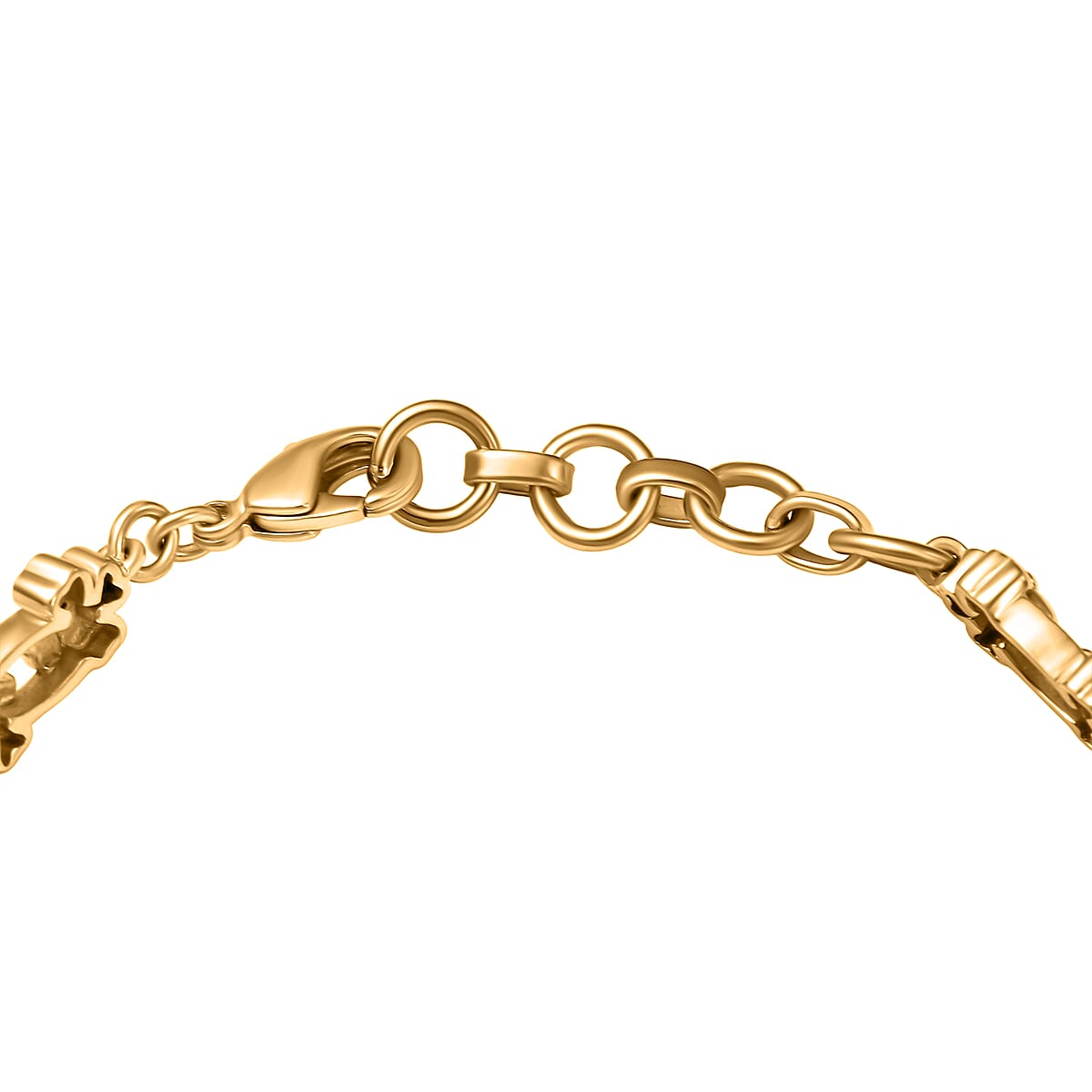 EverTrue Connemara Marble 9.35 ctw Irish Blessing Clover Leaf Bracelet in 18K YG Plated (8.00 In) image number 3