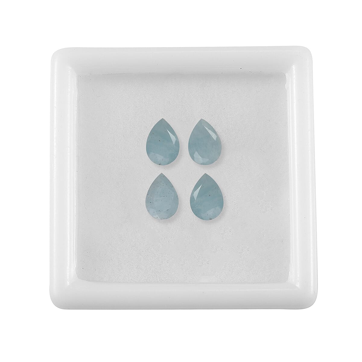 Milky Aquamarine Set of 4 (Pear 7x5 mm) 2.49 ctw Loose Gemstone image number 2