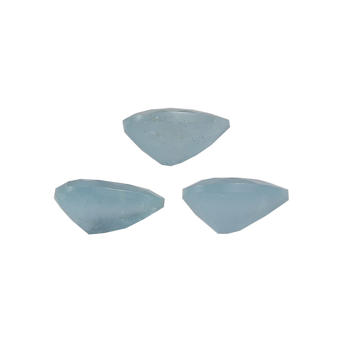 Milky Aquamarine Set of 3 (Pear 9x6 mm) 3.32 ctw Loose Gemstone image number 1