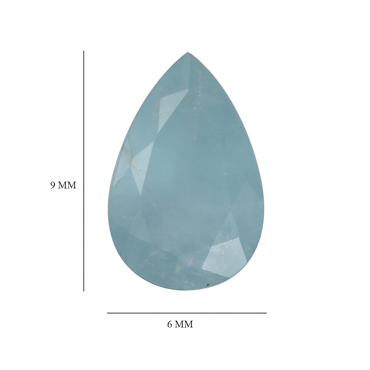 Milky Aquamarine Set of 3 (Pear 9x6 mm) 3.32 ctw Loose Gemstone image number 3