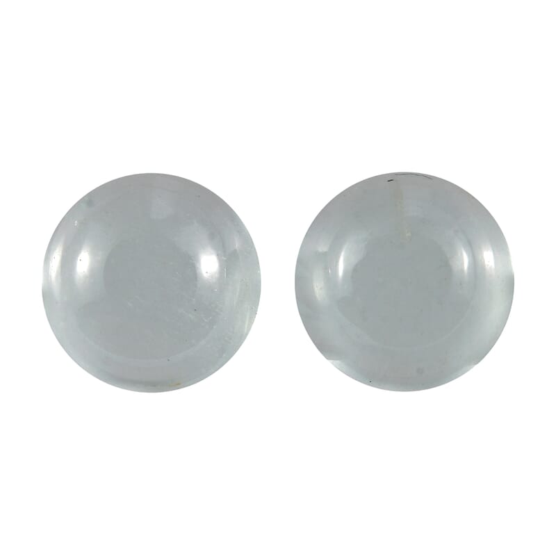 Milky Aquamarine Set of 2 (Rnd 6 mm) 1.65 ctw Loose Gemstone