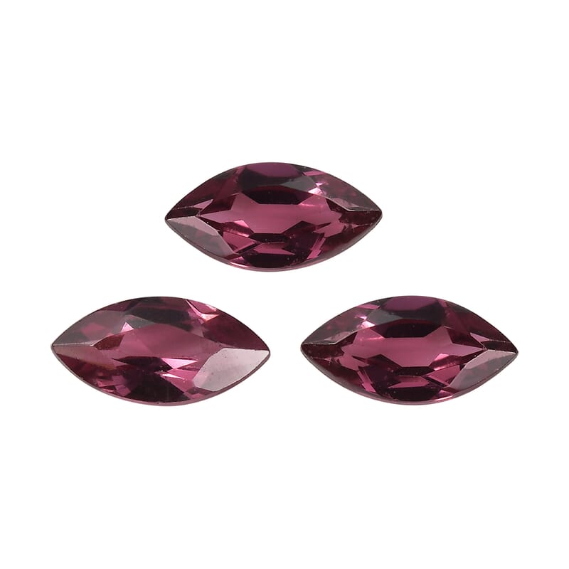 AA Orissa Rose Garnet Set of 3 (Mrq 7x3.5 mm) 1.21 ctw Loose Gemstone