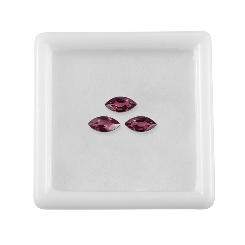 AA Orissa Rose Garnet Set of 3 (Mrq 7x3.5 mm) 1.21 ctw Loose Gemstone
