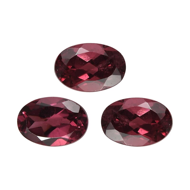 Orissa Rose Garnet Set of 3 (Ovl 6x4 mm) 1.55 ctw Loose Gemstone
