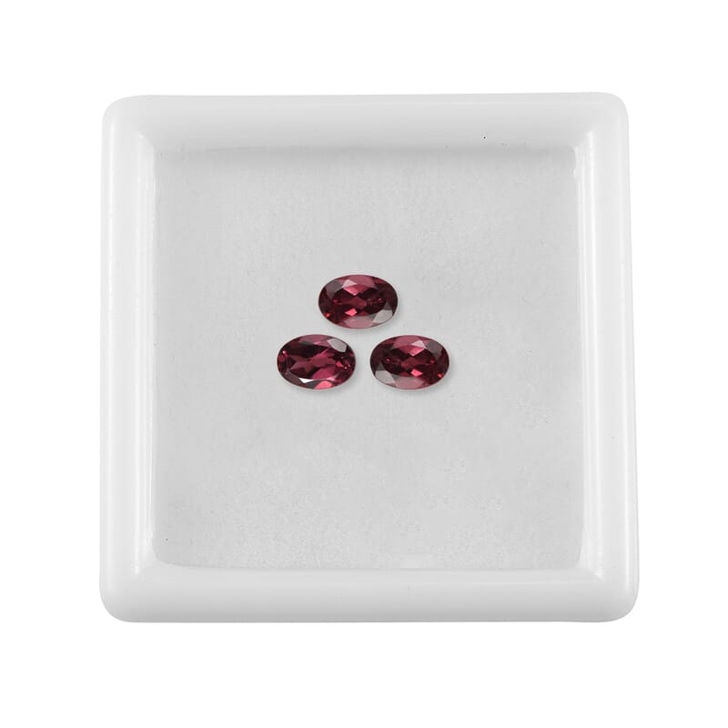 Orissa Rose Garnet Set of 3 (Ovl 6x4 mm) 1.55 ctw Loose Gemstone