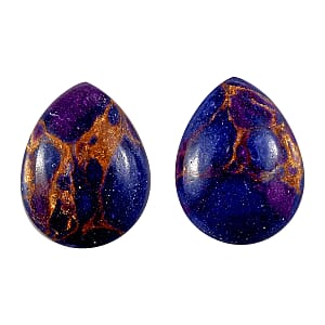 Set of 2 Mojave Purple Turquoise (Pear 8x6 mm) 1.74 ctw Loose Gemstone