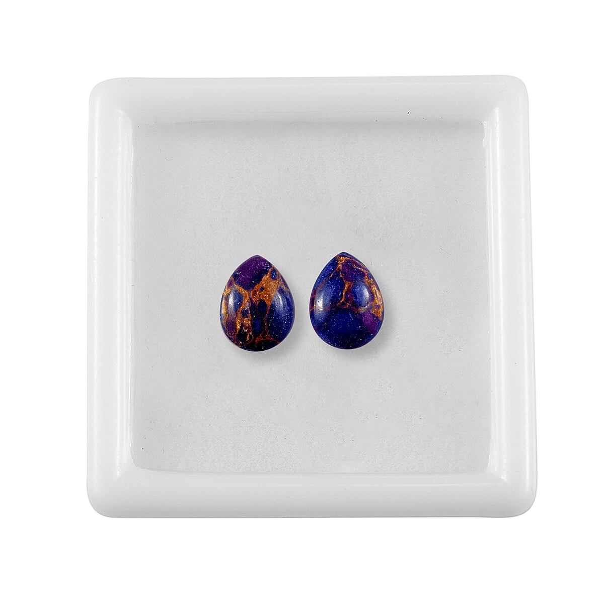 Set of 2 Mojave Purple Turquoise (Pear 8x6 mm) 1.74 ctw Loose Gemstone image number 2