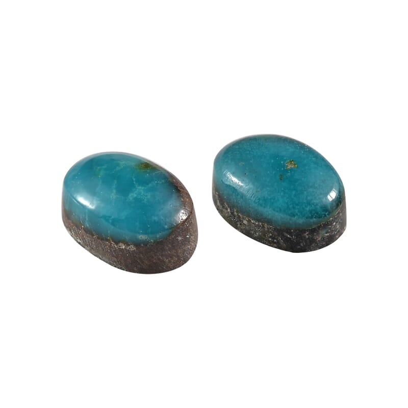Set of 2 Sierra Nevada Turquoise (Oval 6x4 mm) 0.75 ctw Loose Gemstone