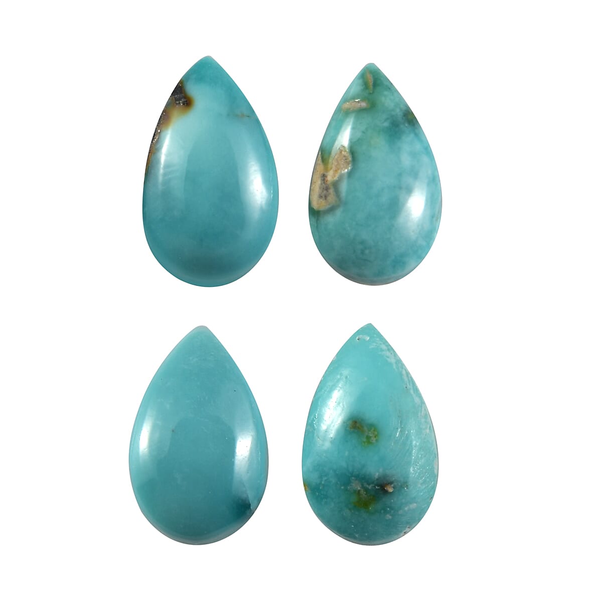 Set of 4 Sierra Nevada Turquoise (Pear 5x3 mm) 0.93 ctw Loose Gemstone