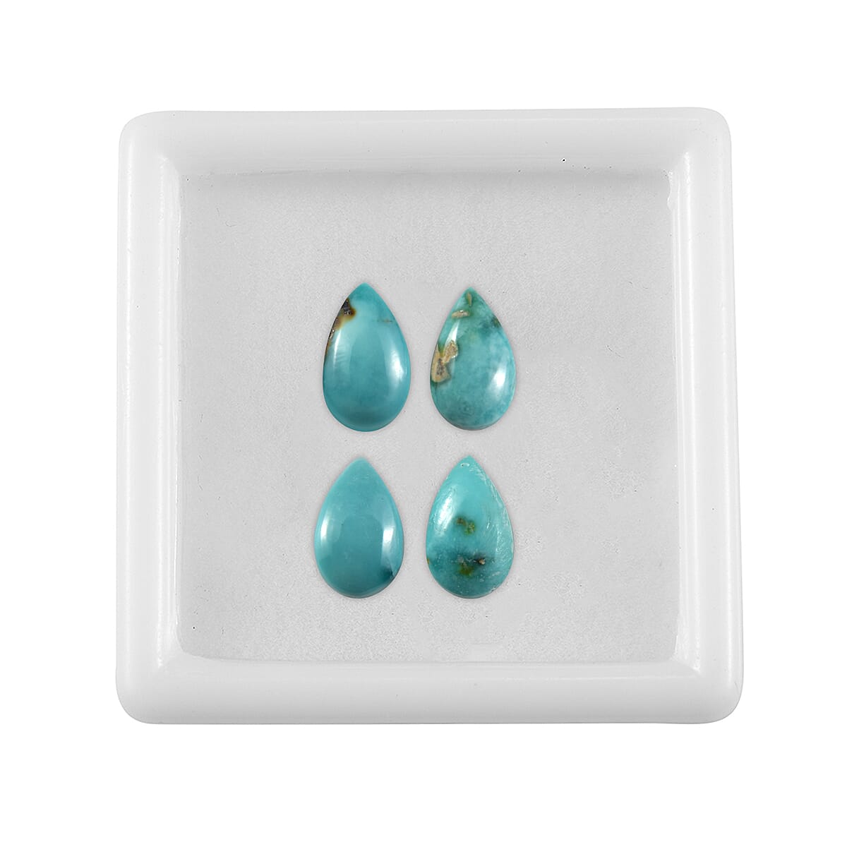 Set of 4 Sierra Nevada Turquoise (Pear 5x3 mm) 0.93 ctw Loose Gemstone
