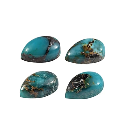 Set of 4 AA Sierra Nevada Turquoise (Pear 5x3 mm) 1.04 ctw Loose Gemstone