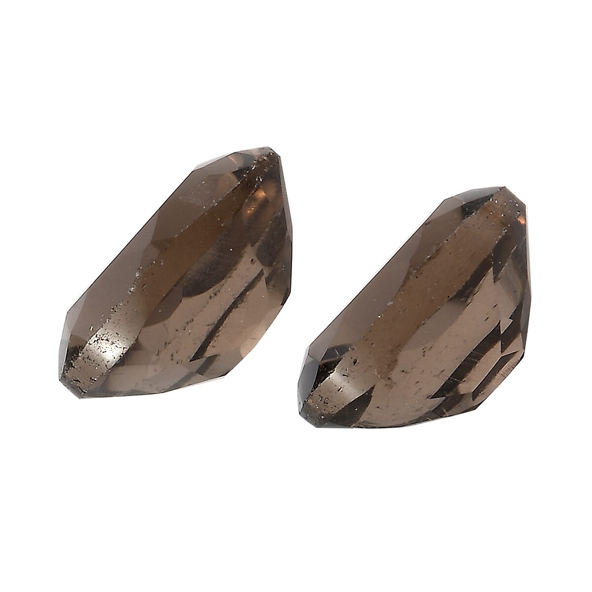 Set of 2 Brazilian Smoky Quartz (Oval 7x5 mm) 1.34 ctw Loose Gemstone