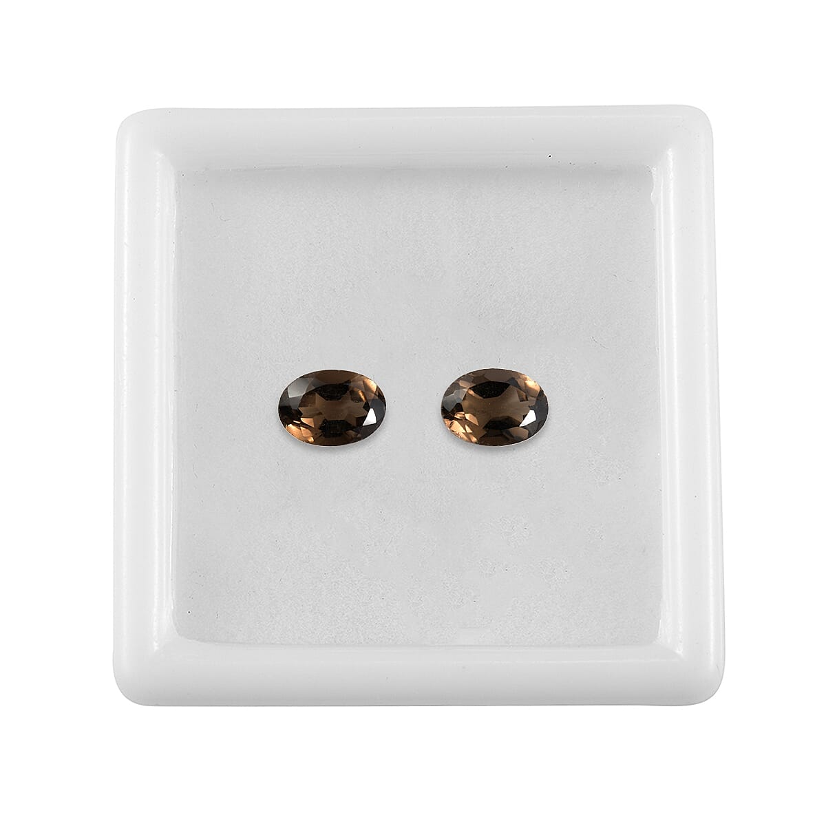 Set of 2 Brazilian Smoky Quartz (Oval 7x5 mm) 1.34 ctw Loose Gemstone
