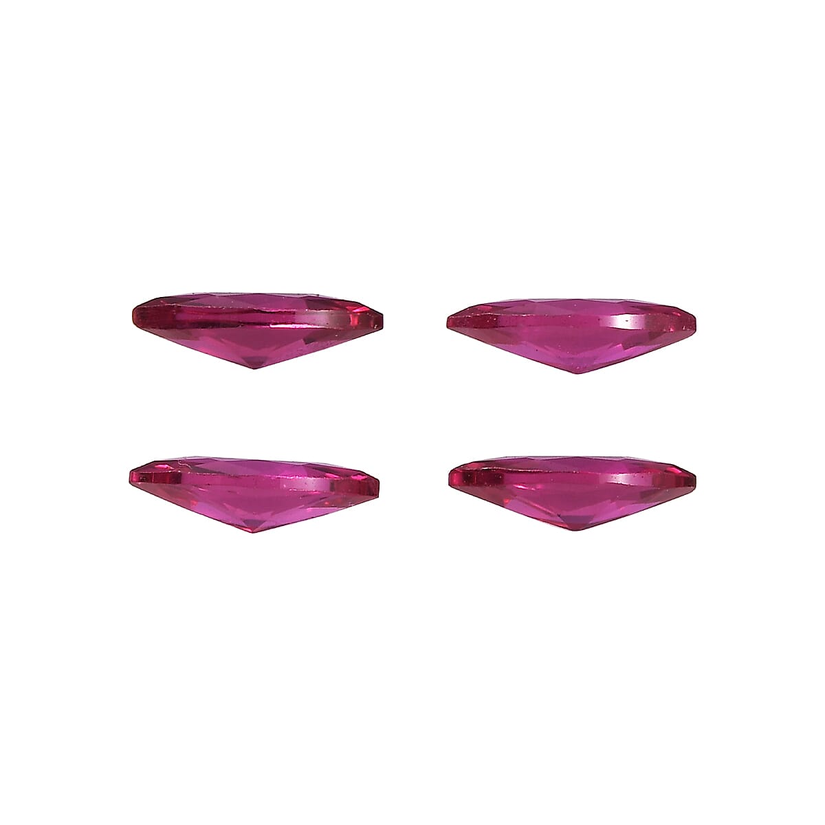 Set of 4 Lab Created Ruby (Mrq 6x3 mm) 0.95 ctw Loose Gemstone image number 1