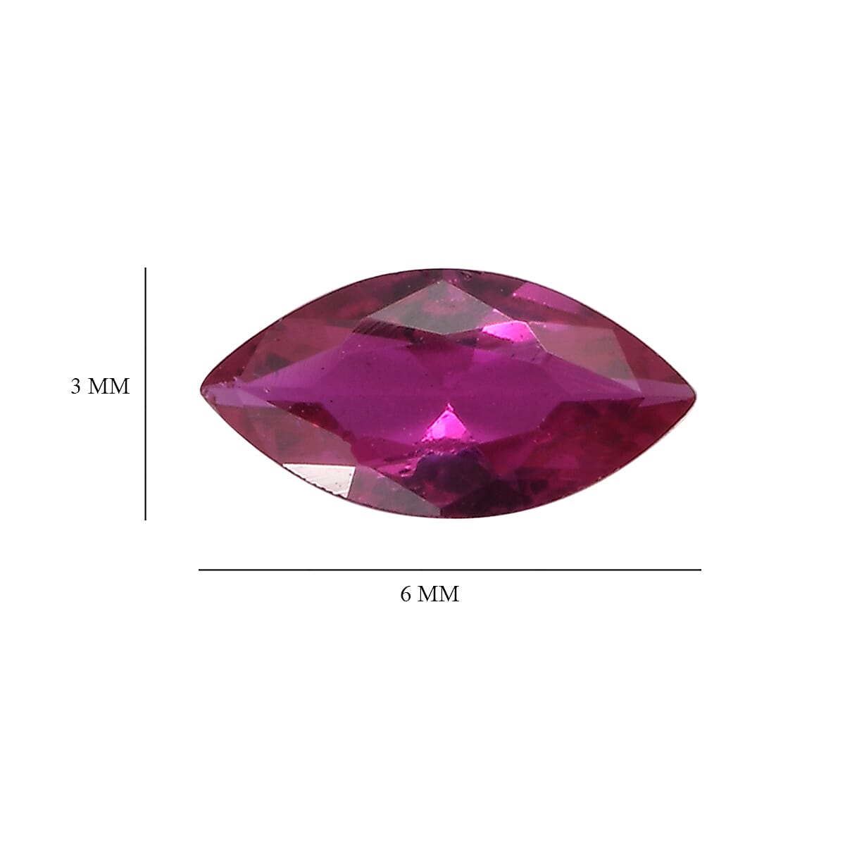Set of 4 Lab Created Ruby (Mrq 6x3 mm) 0.95 ctw Loose Gemstone image number 3
