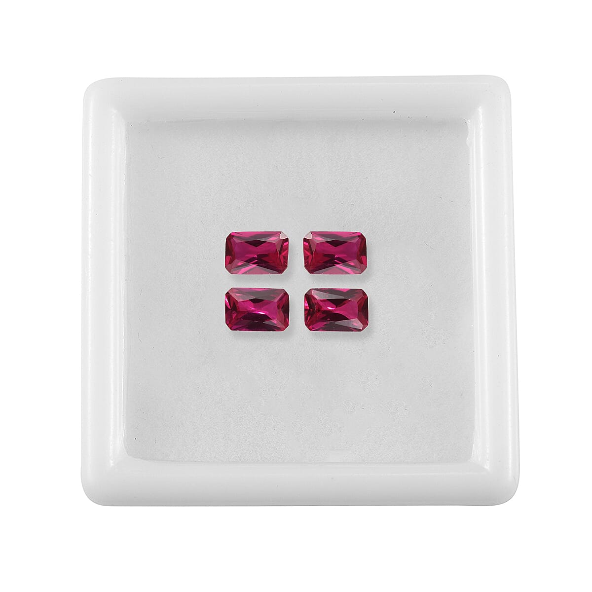 Set of 4 Lab Created Ruby (Oct 6x4 mm) 2.52 ctw Loose Gemstone image number 2