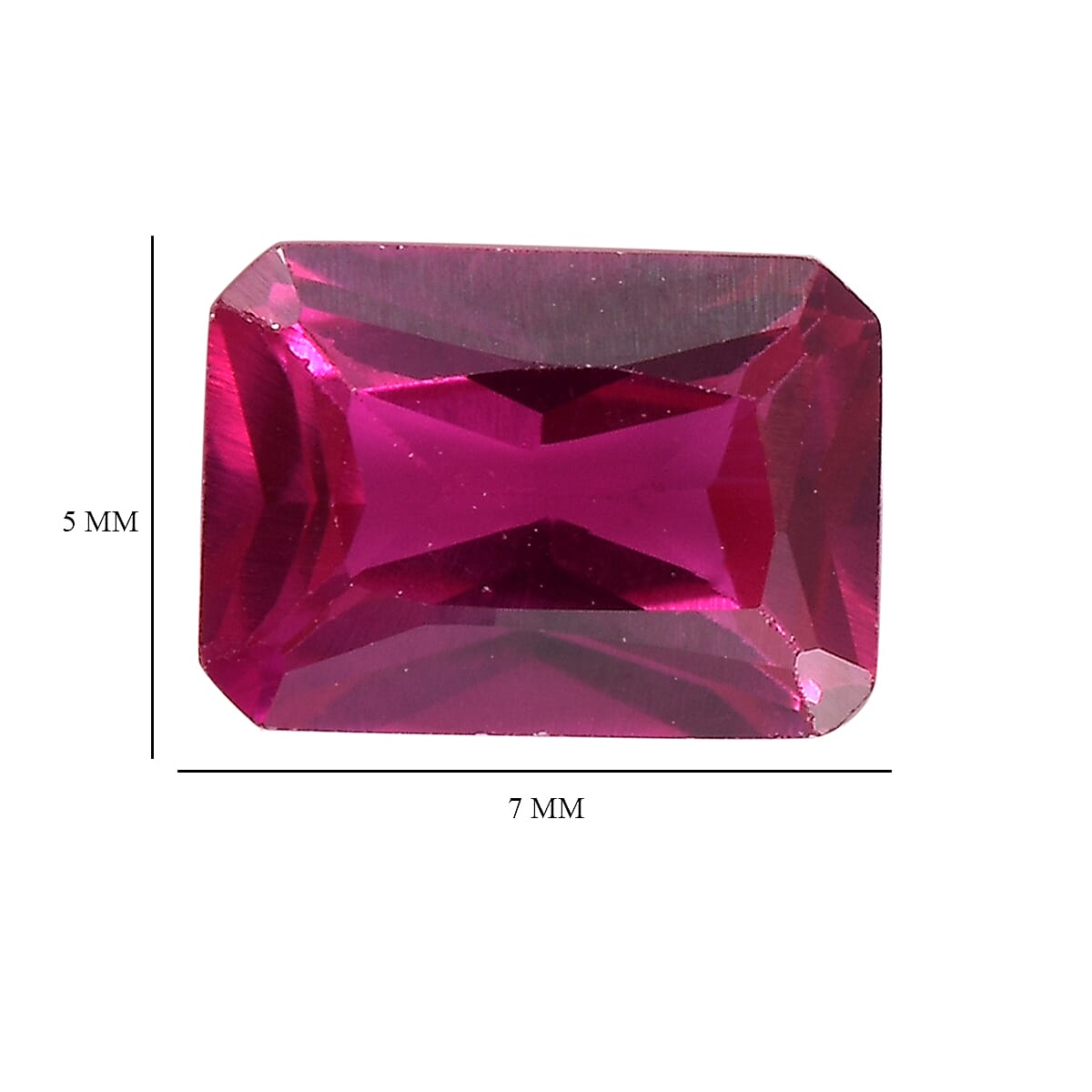 Set of 3 Lab Created Ruby (Oct 7x5 mm) 2.88 ctw Loose Gemstone image number 3