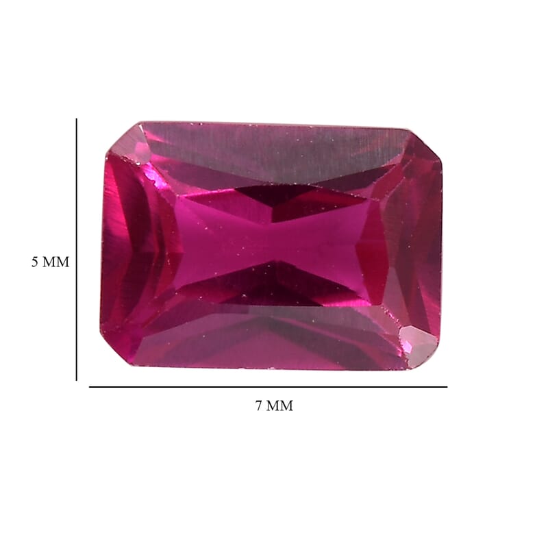Set of 3 Lab Created Ruby (Oct 7x5 mm) 2.88 ctw Loose Gemstone