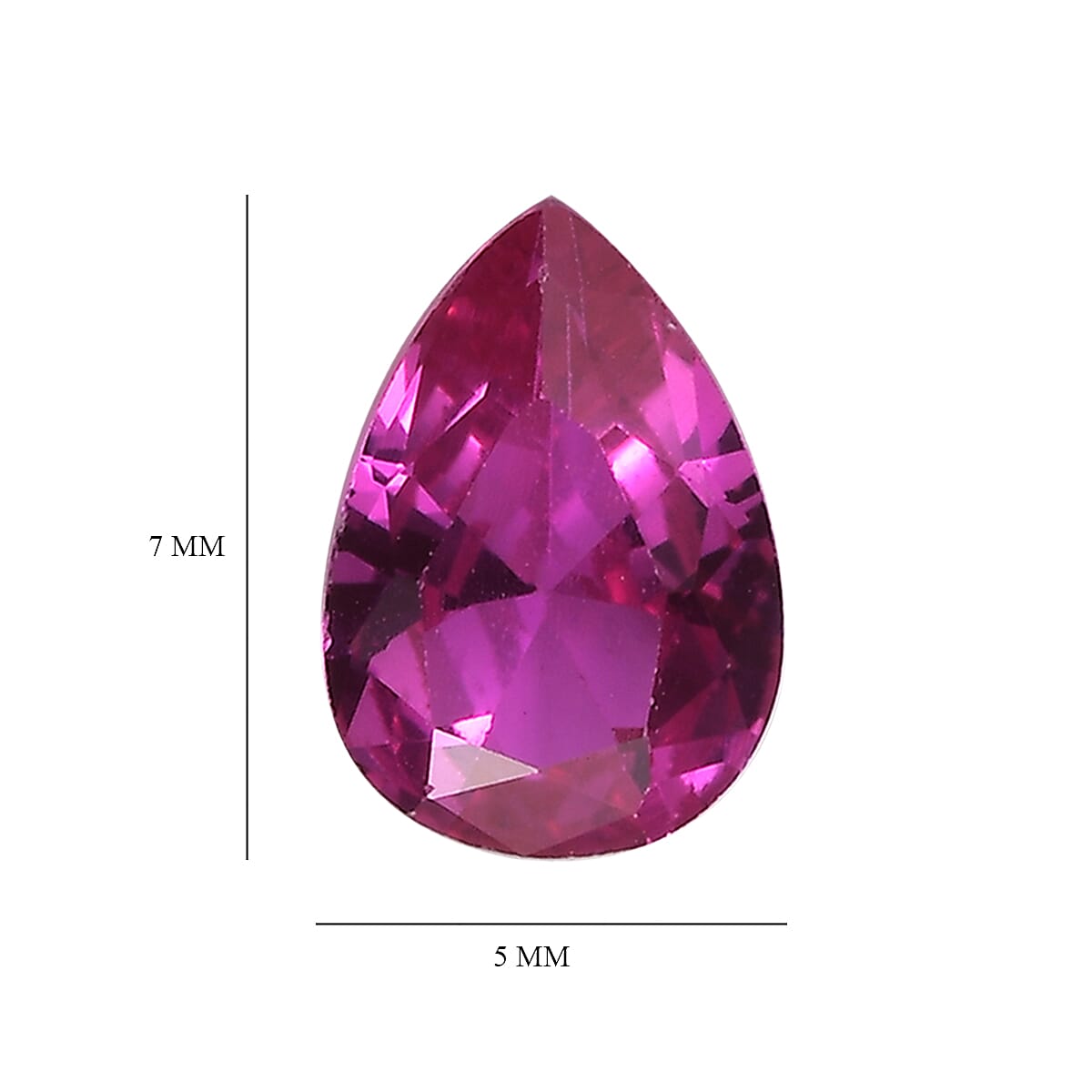 Set of 4 Lab Created Ruby (Pear 7x5 mm) 3.22 ctw Loose Gemstone image number 3