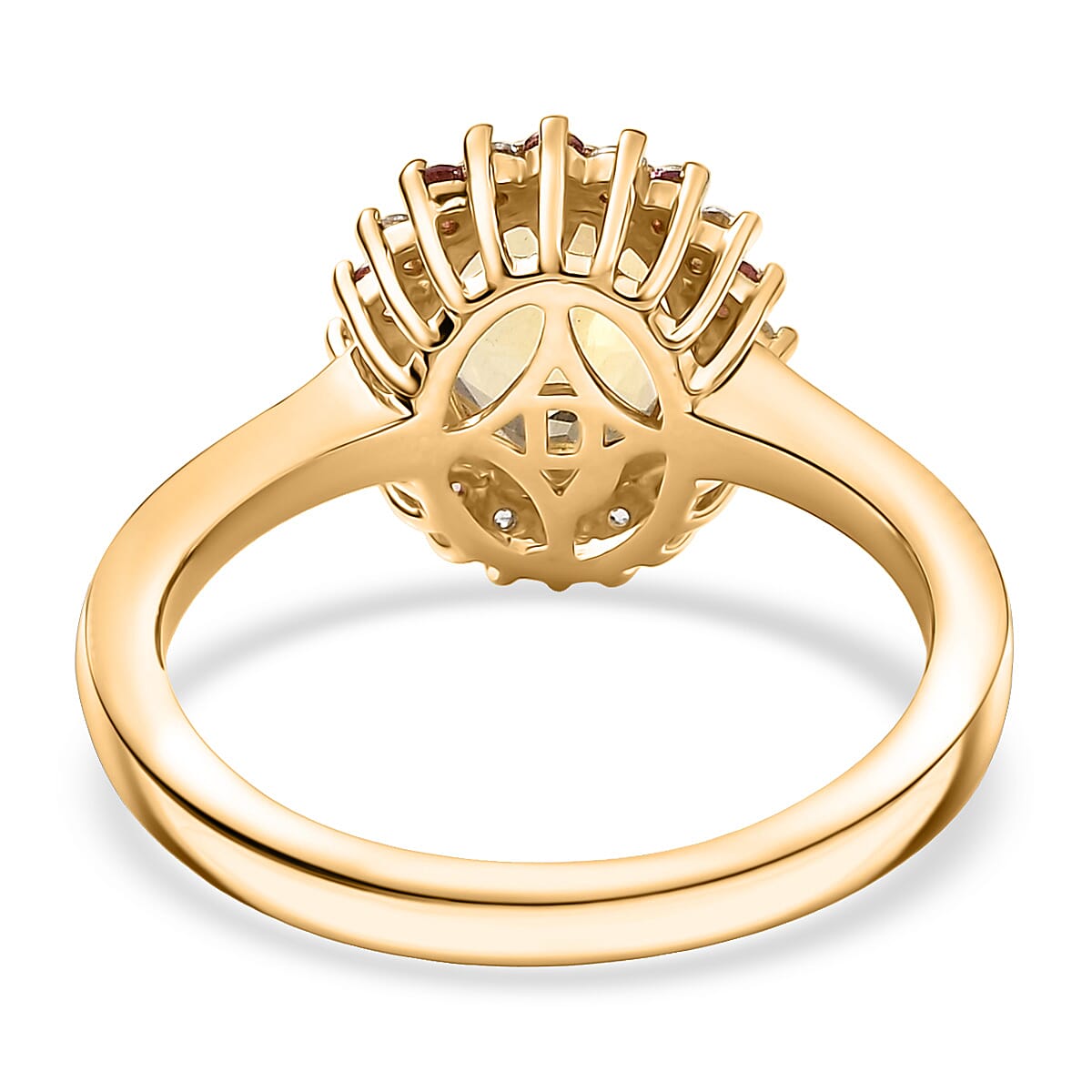 D'Joy Premium Brazilian Heliodor and Multi Gemstone 2.00 ctw Sun-Kissed Bloom Ring in 18K Vermeil Yellow Gold Over Sterling Silver (Size 10.0) image number 4
