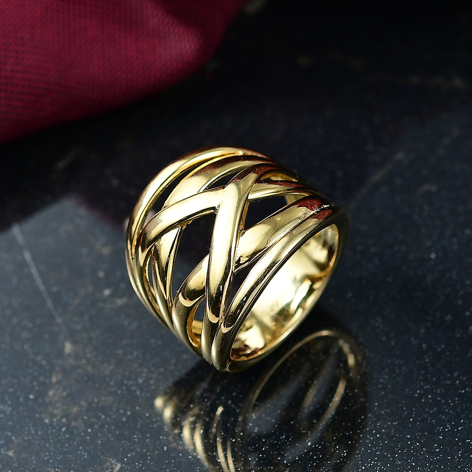 EverTrue Bronzella Collection Intertwine Ring in 18K YG Plated Bronze (Size 10.0)