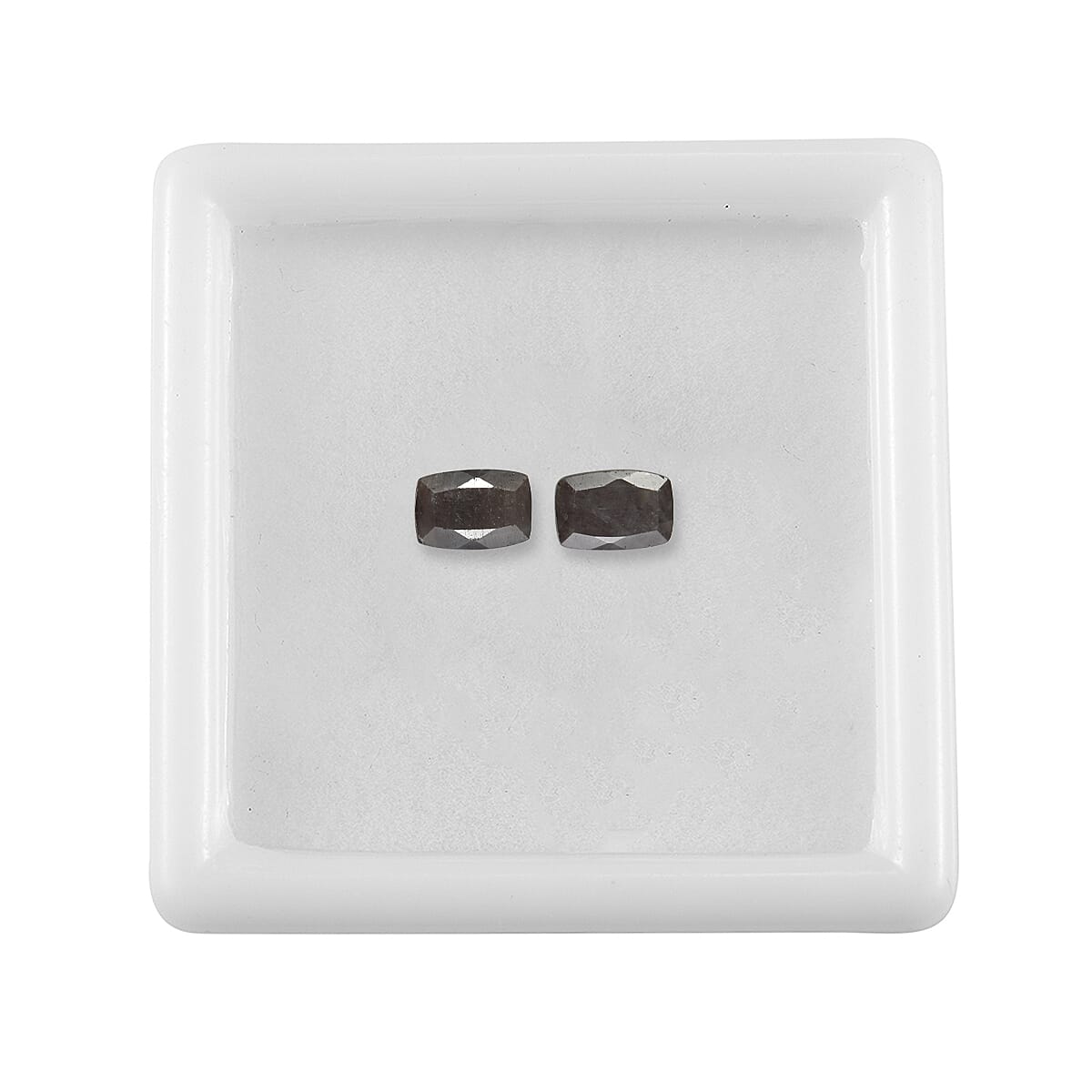 Set of 2 Silver Sapphire (Cush 6x4 mm) 1.24 ctw Loose Gemstone