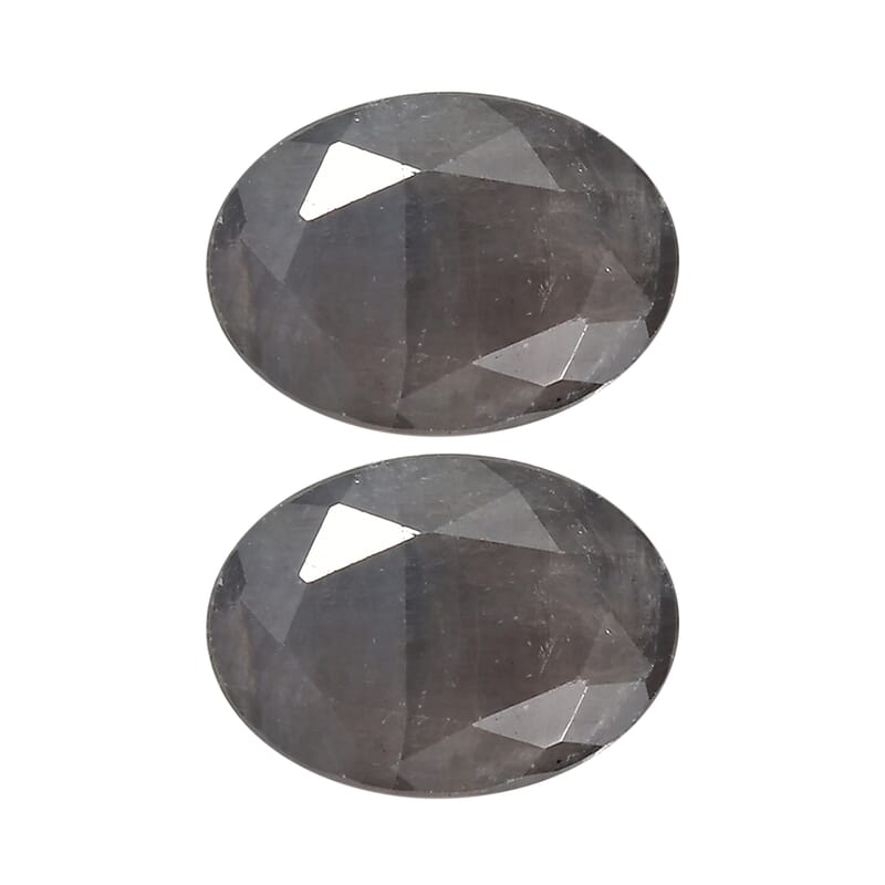 Set of 2 Silver Sapphire (Oval 7x5 mm) 1.86 ctw Loose Gemstone