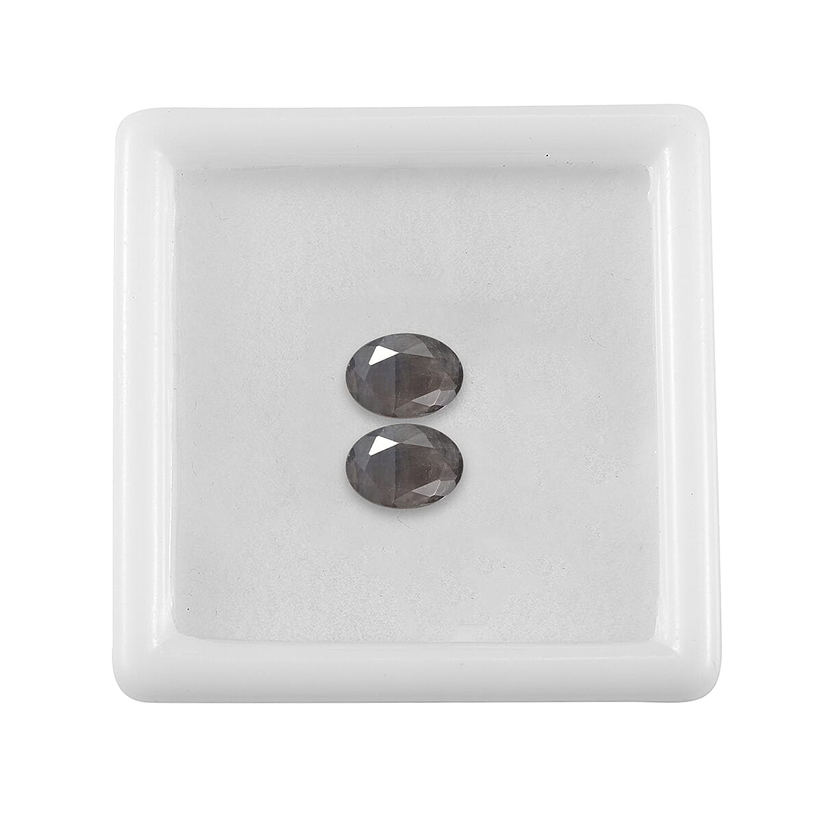 Set of 2 Silver Sapphire (Oval 7x5 mm) 1.86 ctw Loose Gemstone
